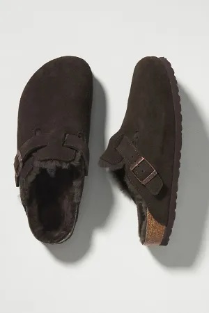 Birkenstock Boston sheepskin clog, mocha suede