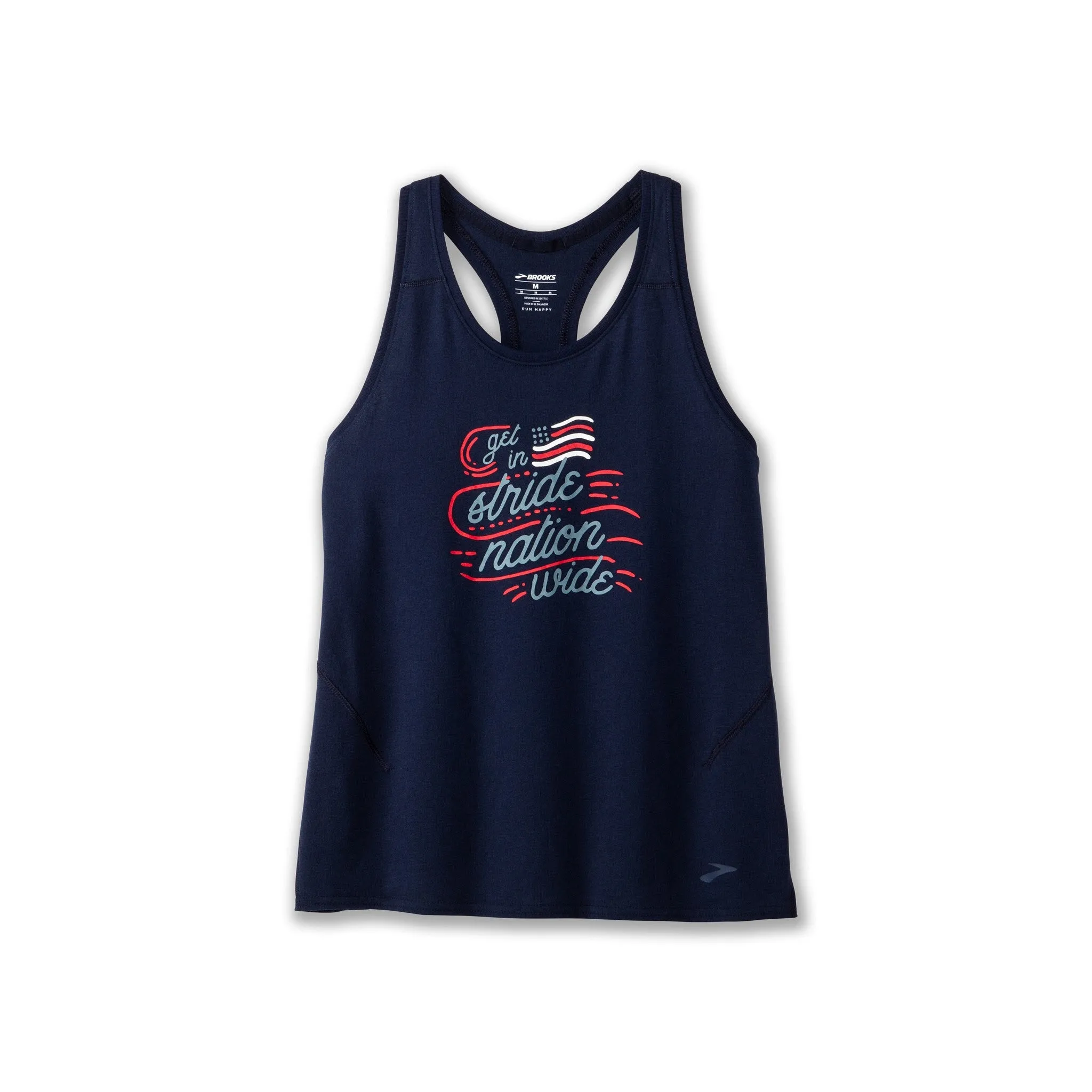 Brooks | Distance Tank 2.0 | Women's | Run Happy Navy Run USA