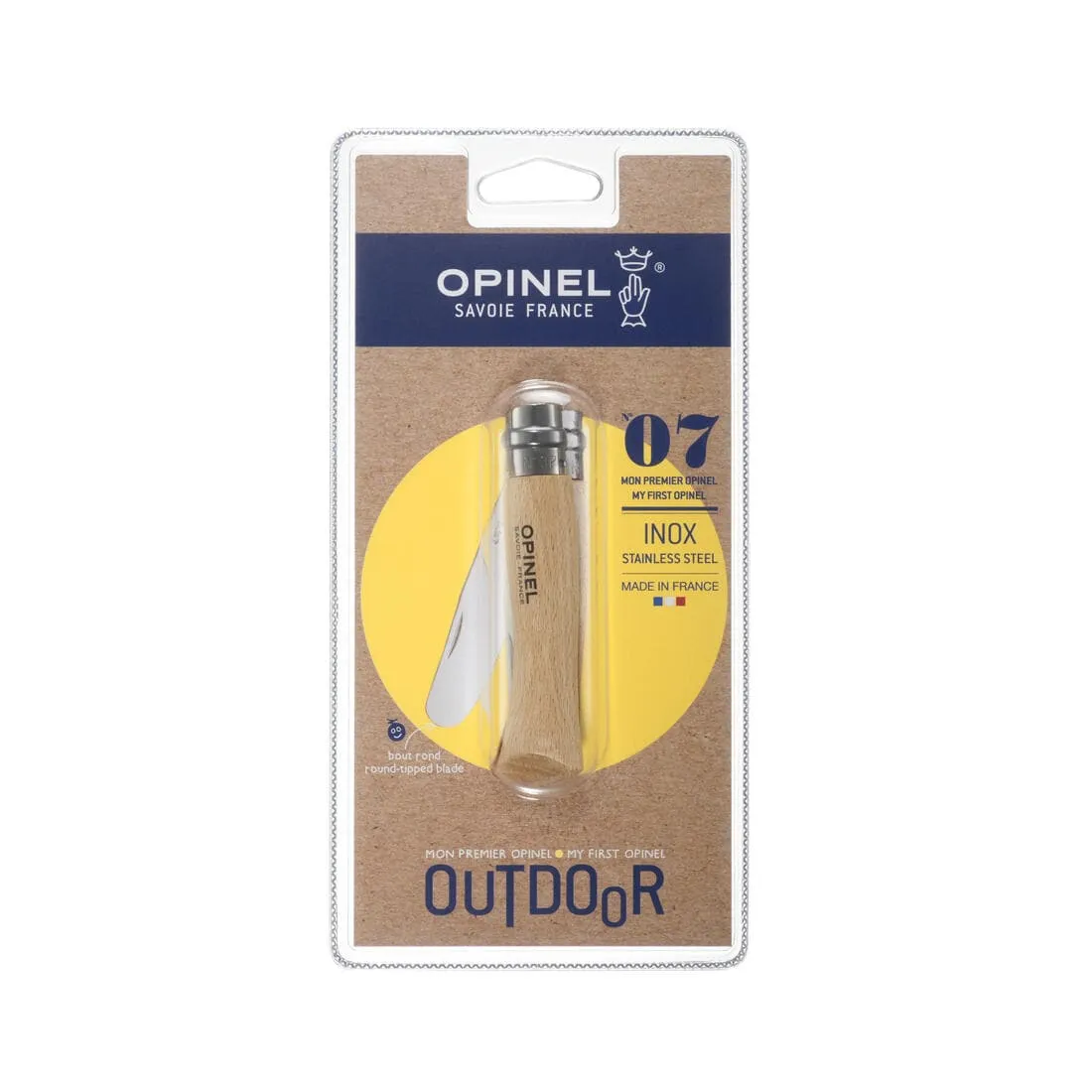 Couteau Opinel numéro 7 à bout rond bois