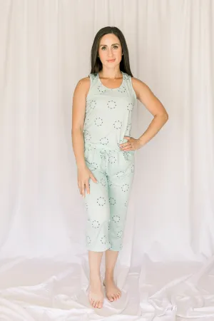 Cozy Teal Family Pajama Capris Set