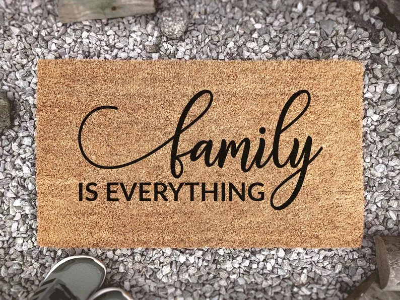 Family Is Everything, Family Doormat, New Home Gift, House Warming Gift, Newly Weds Gift, Custom Coir Doormat