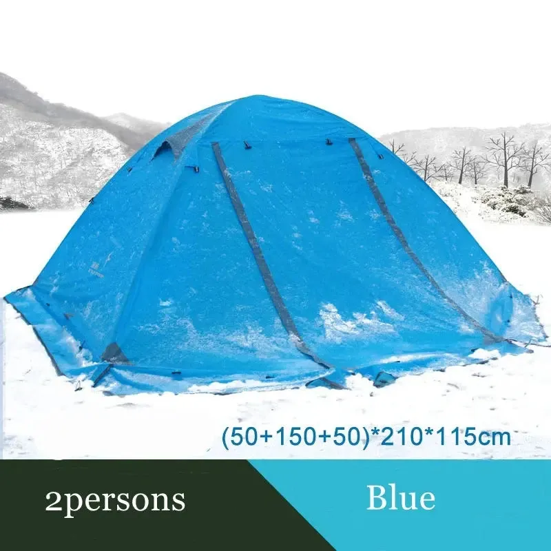 Flytop-Outdoor Camping Tent With Snow Skirt, Double Layer, Aluminum Rod, Topwind 2 Plus, 4 Seasons, Good Quality