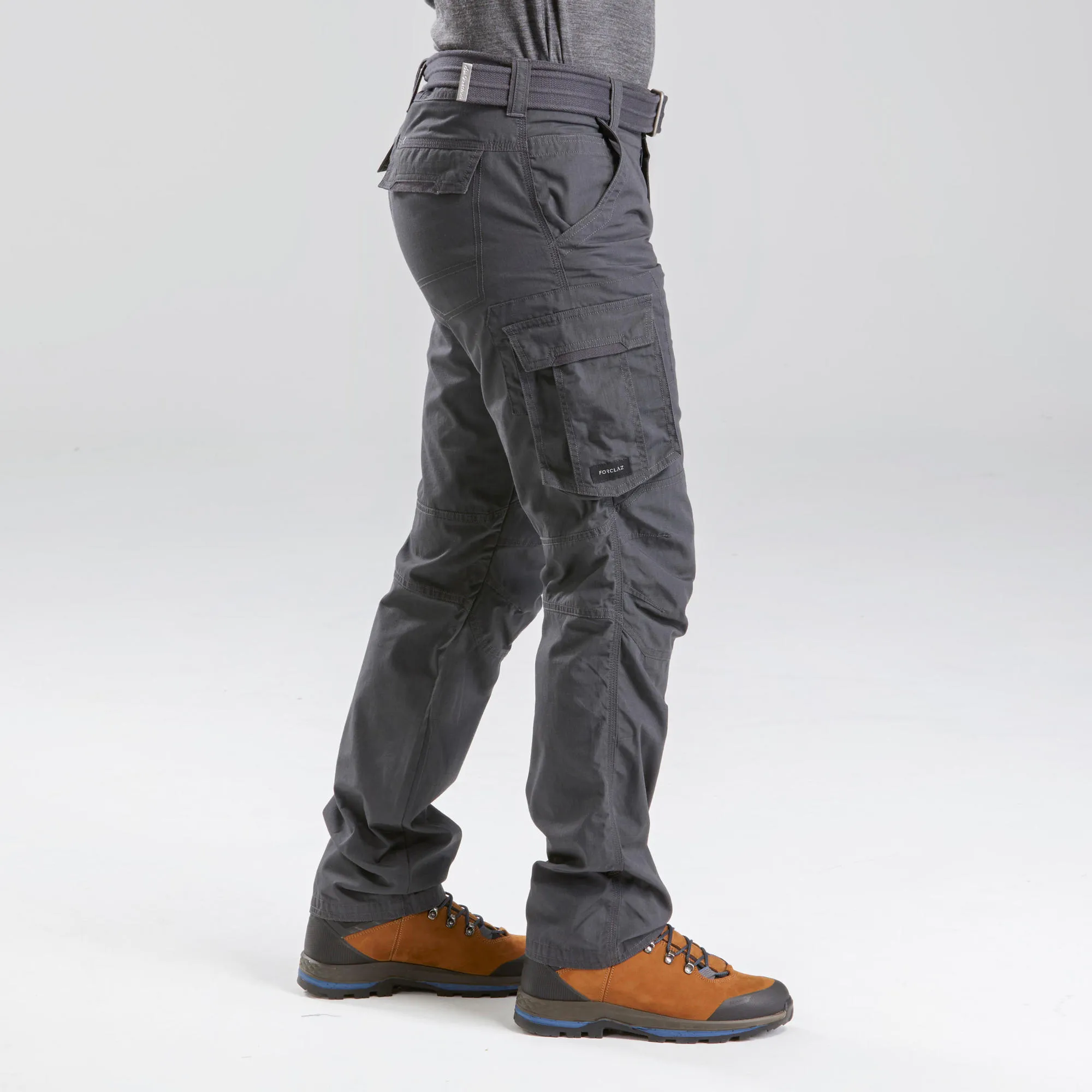 Forclaz Men's Travel Backpacking Cargo Pants - TRAVEL 100 Grey