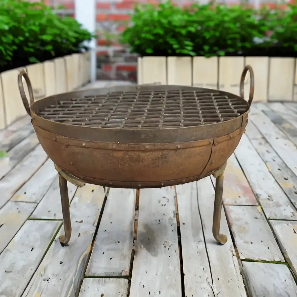 Kadai Iron Fire Pit with Grill