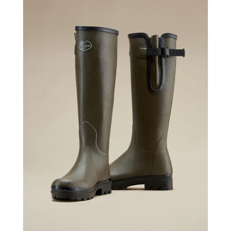 Le Chameau Ladies Vierzon Jersey Lined Wellington Boots - Chameau Green