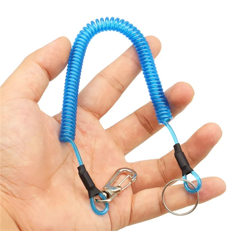 Outdoor Multi-functional Anti-lost Keychain TPU Spring Lanyard, Length: 32cm (Transparent)