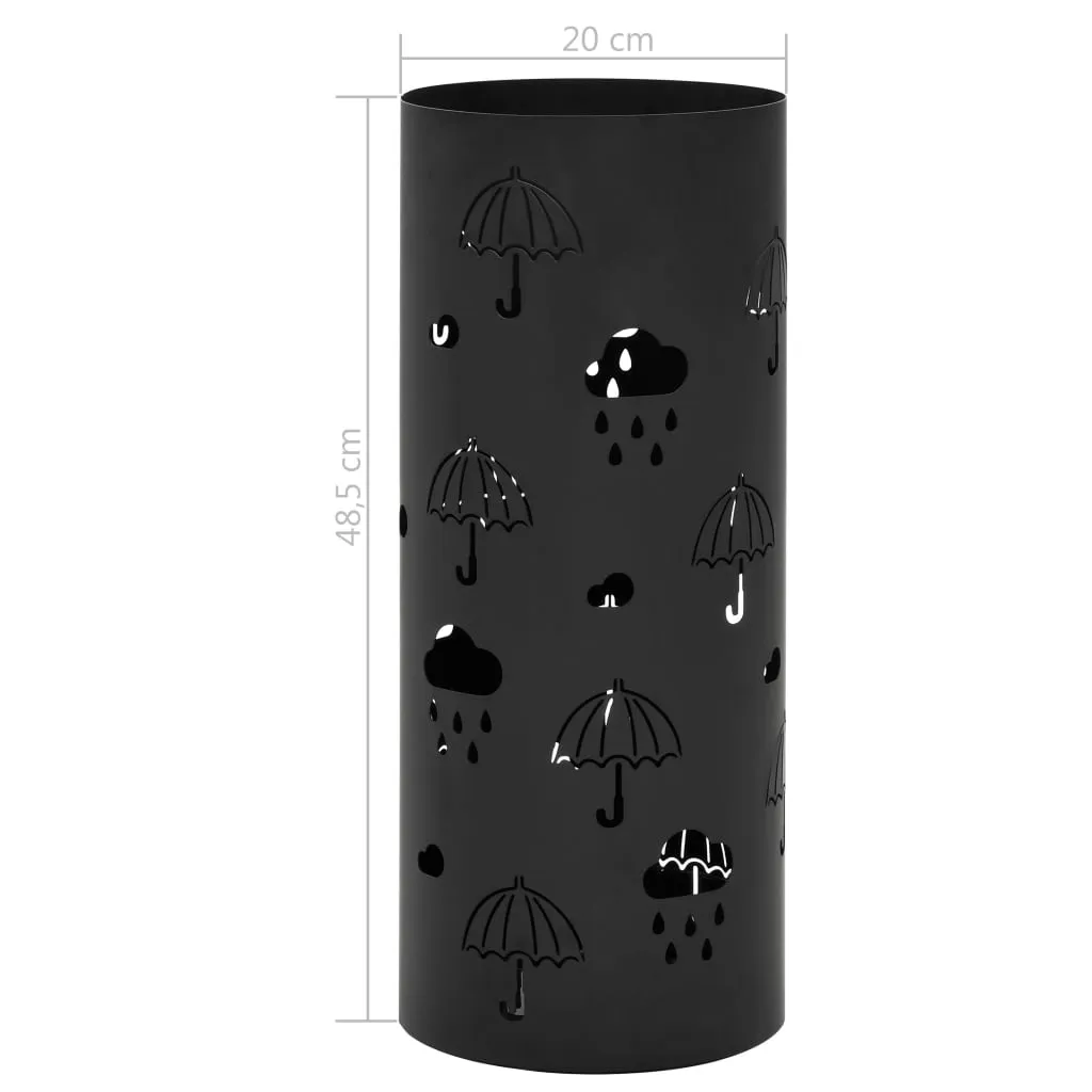 vidaXL Umbrella Stand Umbrellas Steel Black