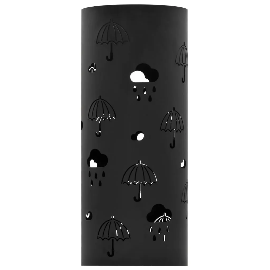 vidaXL Umbrella Stand Umbrellas Steel Black