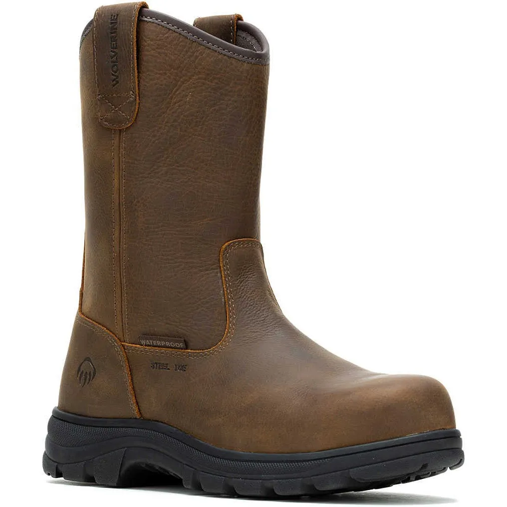 Wolverine Men's Carlsbad 10" Steel Toe WP Wellington Work Boot- Brown- W241069