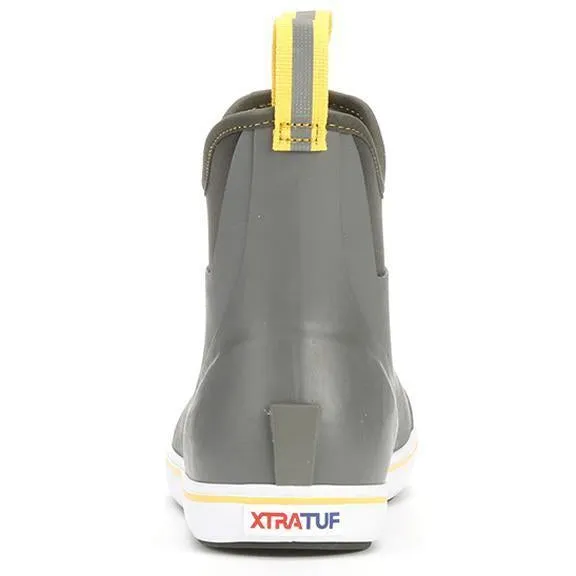 Xtratuf Men's 6" Ankle Deck Waterproof Boot - Gray / Yellow - 22735